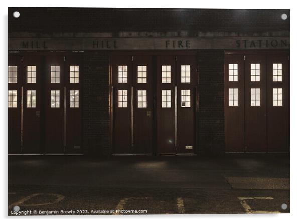 Mill Hill Fire Station  Acrylic by Benjamin Brewty