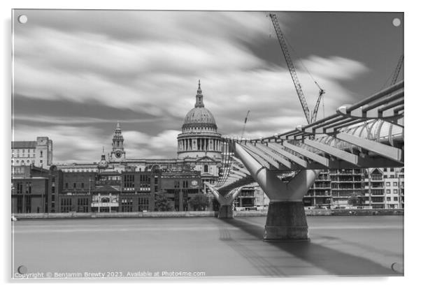 River Thames long Exposure  Acrylic by Benjamin Brewty