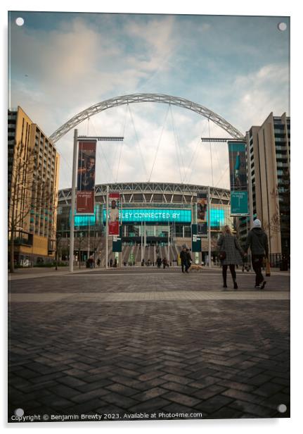 Wembley Stadium Street Photography Acrylic by Benjamin Brewty