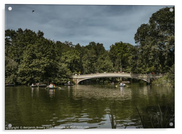 Bow Bridge - Central Park Acrylic by Benjamin Brewty