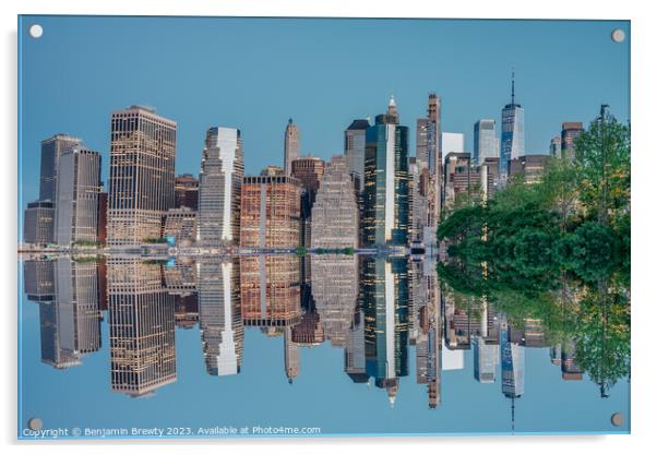 New York View Acrylic by Benjamin Brewty