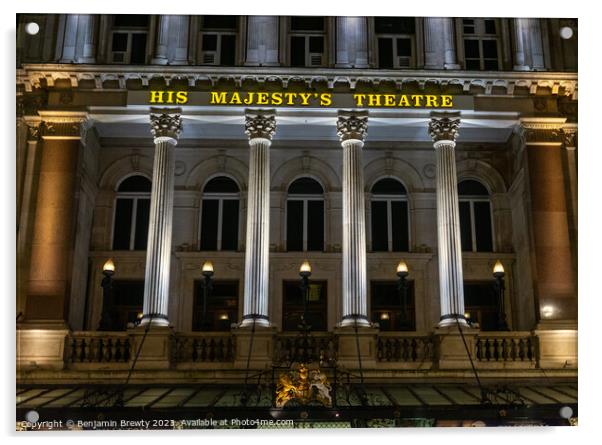 His Majesty's Theatre Acrylic by Benjamin Brewty