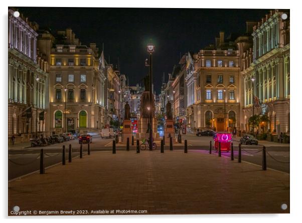 Waterloo Place / Pall Mall Acrylic by Benjamin Brewty