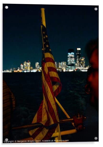 USA Flag Acrylic by Benjamin Brewty