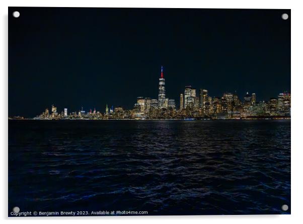 New York City Skyline Acrylic by Benjamin Brewty