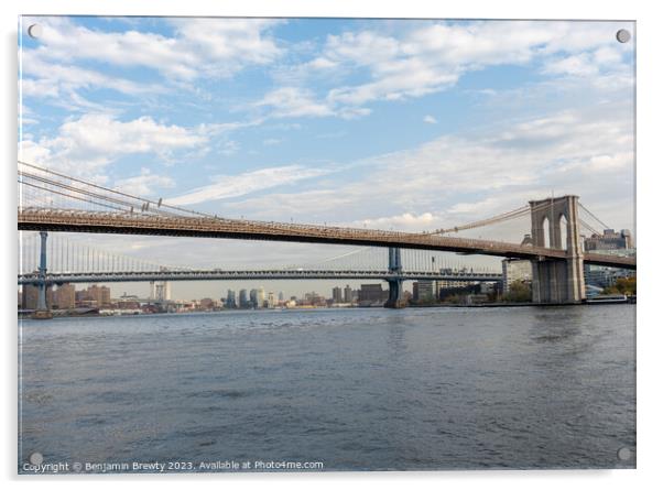 East River Views Acrylic by Benjamin Brewty