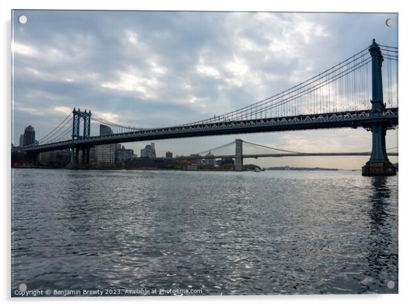 New York Bridges Acrylic by Benjamin Brewty