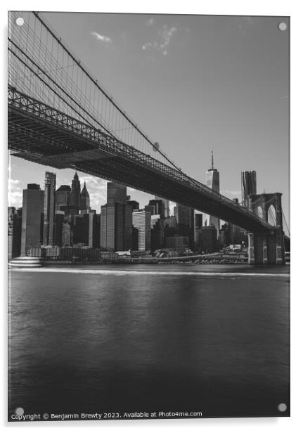 Black & White Long Exposure NYC Acrylic by Benjamin Brewty