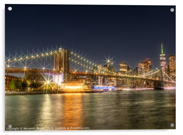 NYC Long Exposure Star Filter Acrylic by Benjamin Brewty
