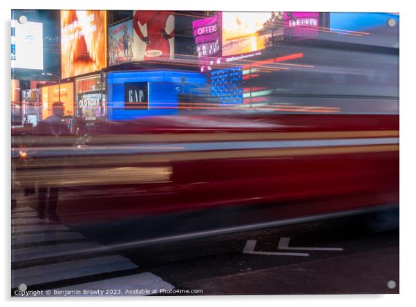 Times Square Long Exposure Acrylic by Benjamin Brewty