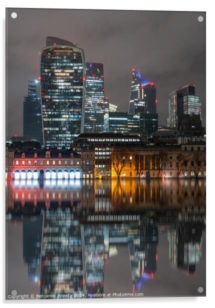London Skyscrapers Acrylic by Benjamin Brewty