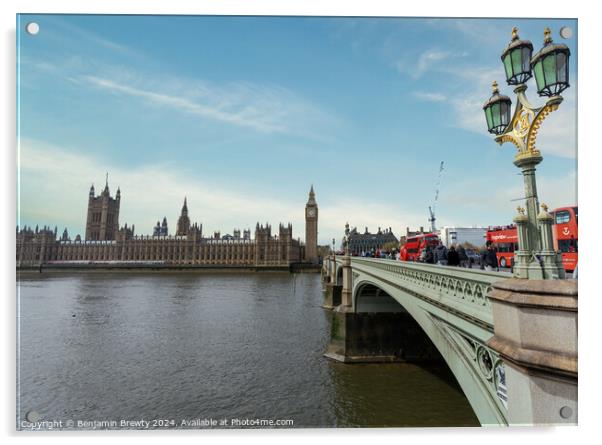 Westminster Bridge Acrylic by Benjamin Brewty
