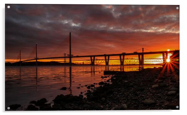 Queensferry Crossing Sunburst Acrylic by Set Up, Shoots and Leaves