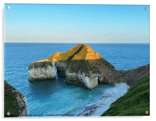 Drinking Dinosaur, Flamborough Head Acrylic by Gemma De Cet