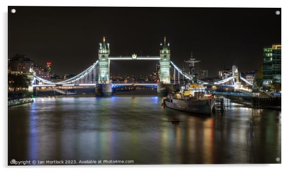 Tower Bridge and HMS Belfast Acrylic by Ian Mortlock