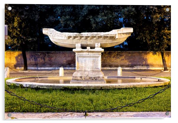 Fontana della Navicella Acrylic by Fabrizio Troiani