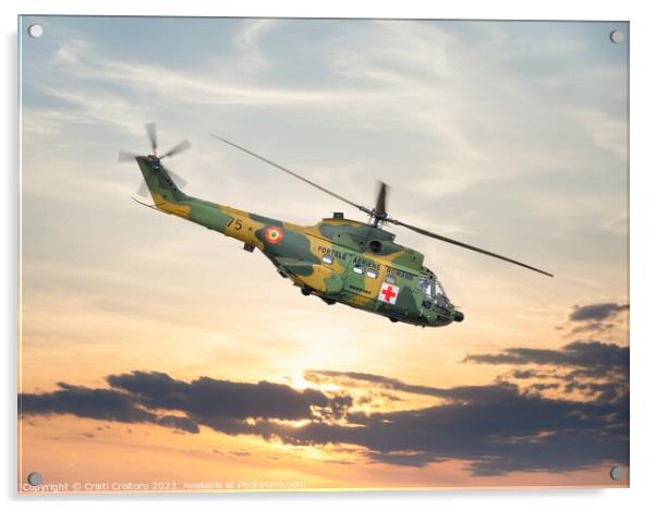 IAR 330 helicopter  Acrylic by Cristi Croitoru