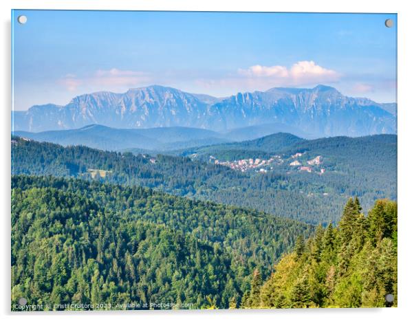 Beautiful landscape in Carpathian Mountains of Romania. Acrylic by Cristi Croitoru