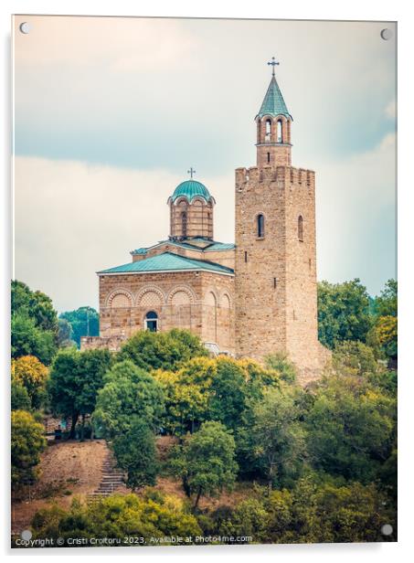 Eastern Orthodox Ascension Cathedral  in Tsarevets fortress  Acrylic by Cristi Croitoru