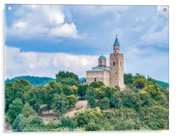 Eastern Orthodox Ascension Cathedral  in Tsarevets fortress  Acrylic by Cristi Croitoru