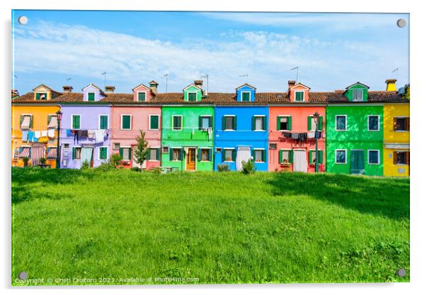 Colorful houses in Burano island, Venice Acrylic by Cristi Croitoru