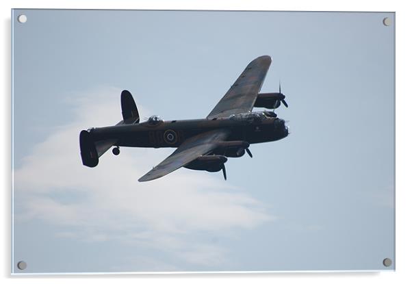 Lancaster Bomber  World war 2. Acrylic by Dorianne Austin