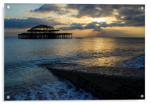 Brighton West Pier Acrylic by Steve Smith