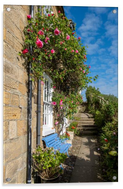 The Alleyways Robin Hoods Bay Acrylic by Steve Smith