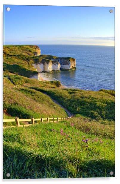 Selwicks Bay Flamborough East Yorkshire Acrylic by Steve Smith