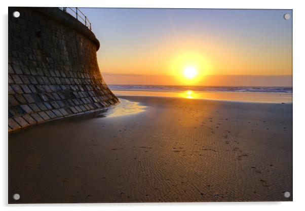 Filey Sunrise Acrylic by Steve Smith
