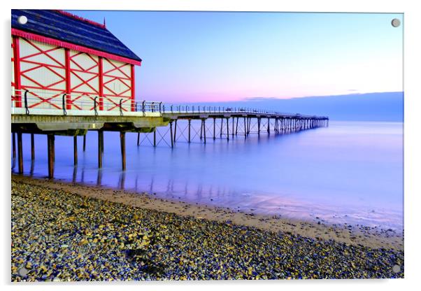Saltburn By The Sea Pier Acrylic by Steve Smith