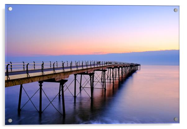 Saltburn By The Sea Pier Acrylic by Steve Smith