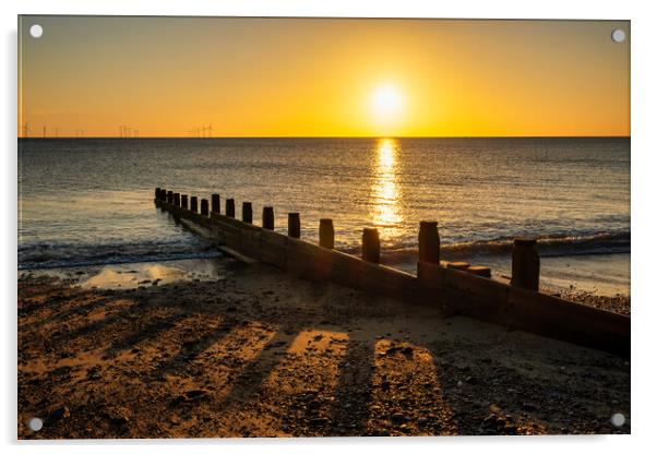 Withernsea Sunrise Acrylic by Steve Smith