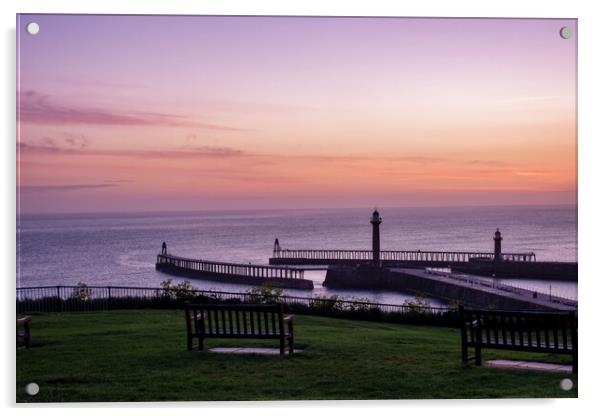 Whitby Sunrise Acrylic by Steve Smith