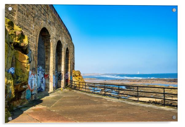 Whitley Bay Beach Acrylic by Steve Smith