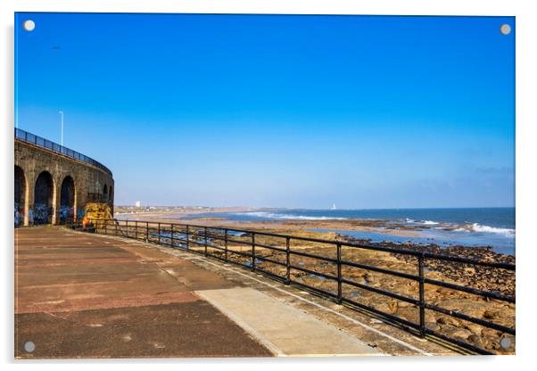 Whitley Bay Beach Acrylic by Steve Smith