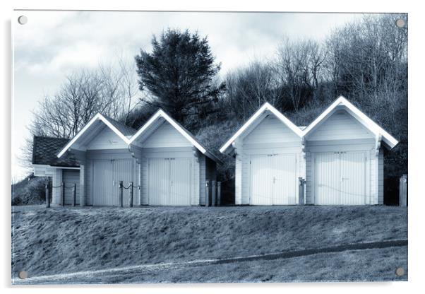 North Bay Scarborough Beach Huts Acrylic by Steve Smith