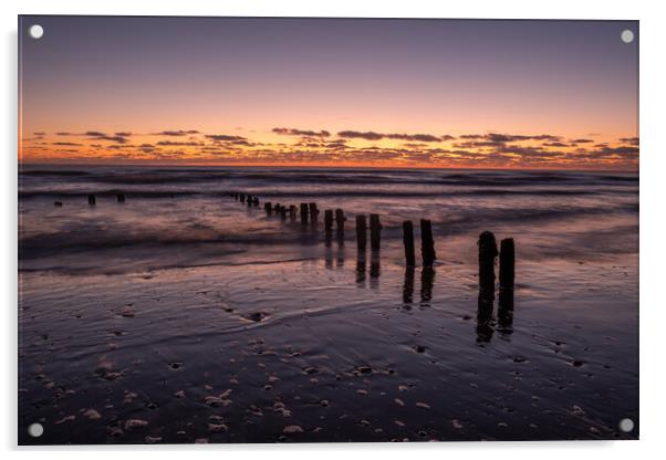 Sandsend Sunrise Acrylic by Steve Smith