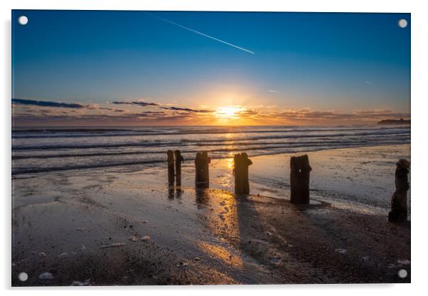 Sandsend Sunrise Acrylic by Steve Smith