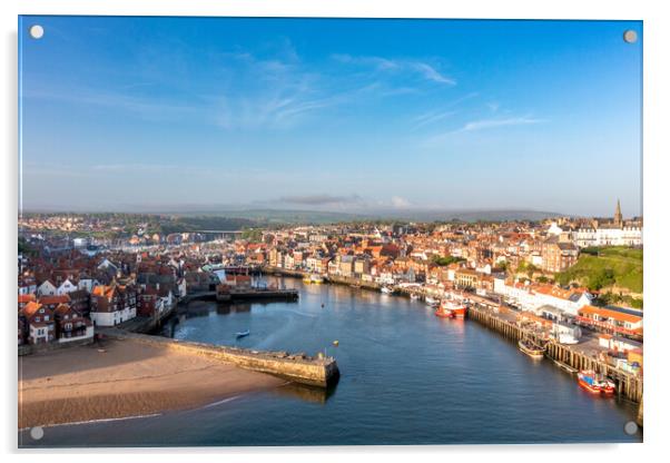 Aerial View Of Whitby Acrylic by Steve Smith