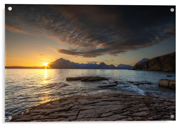 Elgol Sunset: Mesmerizing Skies and Sea Acrylic by Steve Smith