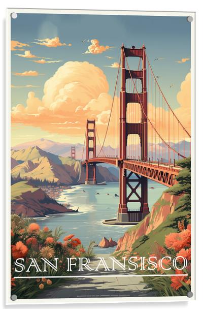 San Fransisco Travel Poster Acrylic by Steve Smith