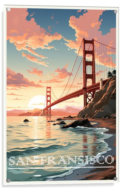 San Fransisco Travel Poster Acrylic by Steve Smith