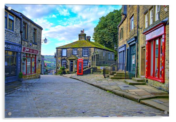 Main Street Haworth Acrylic by Steve Smith