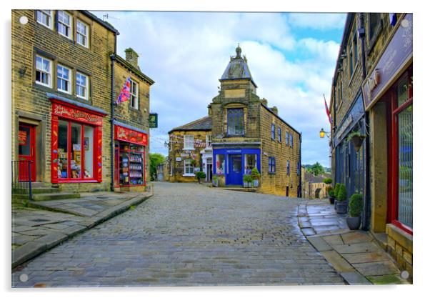 Main Street Haworth Acrylic by Steve Smith