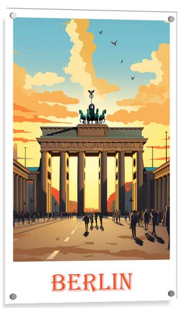 Berlin Travel Poster Acrylic by Steve Smith