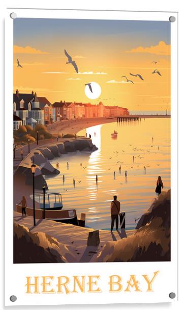 Herne Bay Travel Poster Acrylic by Steve Smith