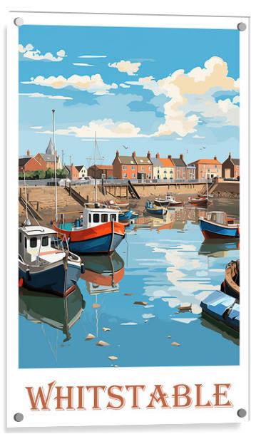 Whitstable Travel Poster Acrylic by Steve Smith
