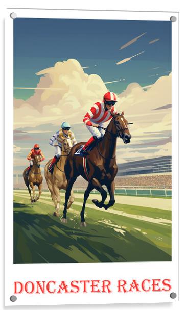 Doncaster Races Travel Poster Acrylic by Steve Smith