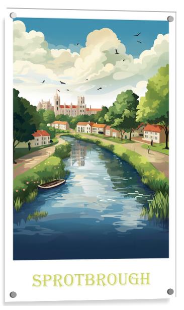 Sprotbrough Canal Travel Poster Acrylic by Steve Smith